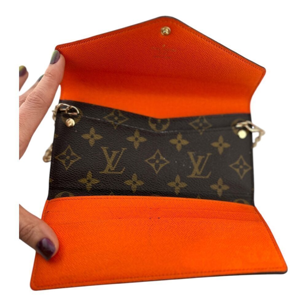 AUTHENTIC LOUIS VUITTON Orange Sunset Monogram Josephine Wallet - Picture 7 of 10